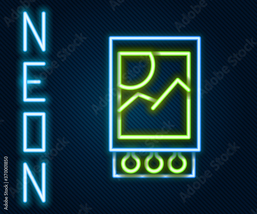 Glowing neon line Open matchbox and matches icon isolated on black background. Colorful outline concept. Vector Illustration.