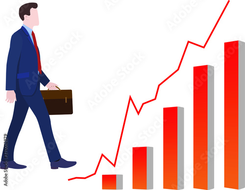 businessman with graph