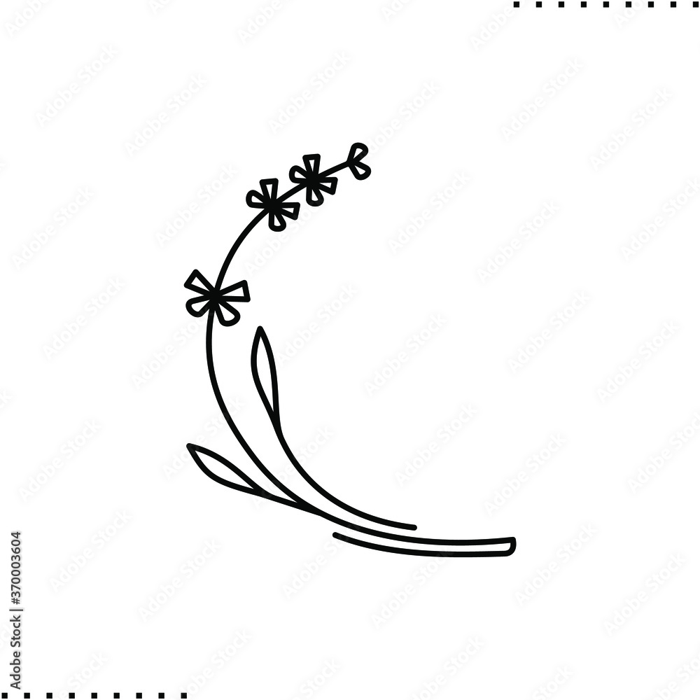lavender twig vector icon in outlines lavender twig vector icon in outlines