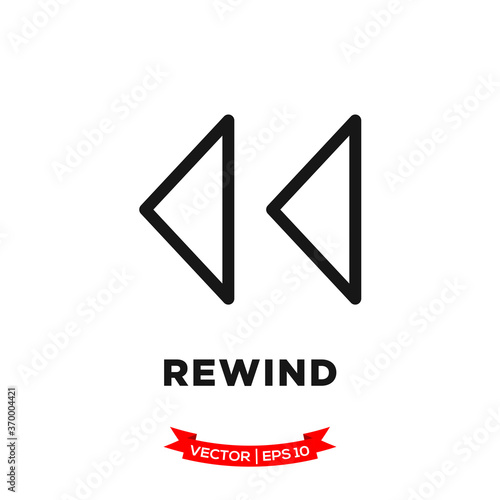 Free Download media control vector icon in trendy flat design, rewind icon 
 - GFXLoad