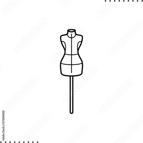 Dressmaker manikin vector icon in outlines