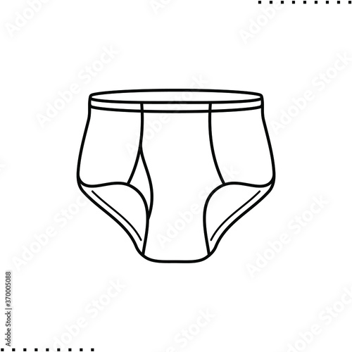 men underpants vector icon in outlines