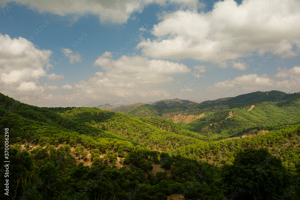Landscape of the mountains of Malaga