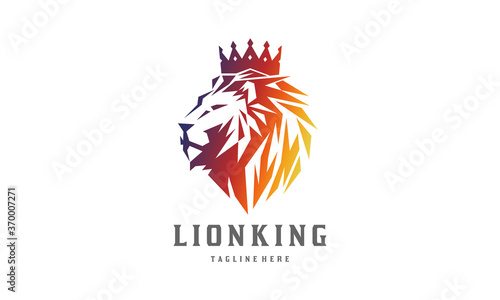 Lion King Logo - Colorful Polygonal Lion Head Vector