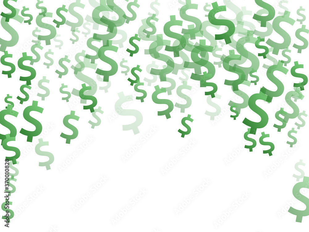 Green dollar icons flying currency vector Green dollar icons flying currency vector