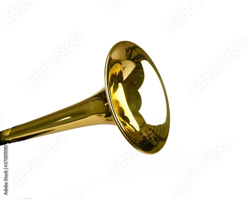 VALVE TROMBONE AGAINST WHITE BACKGROUND