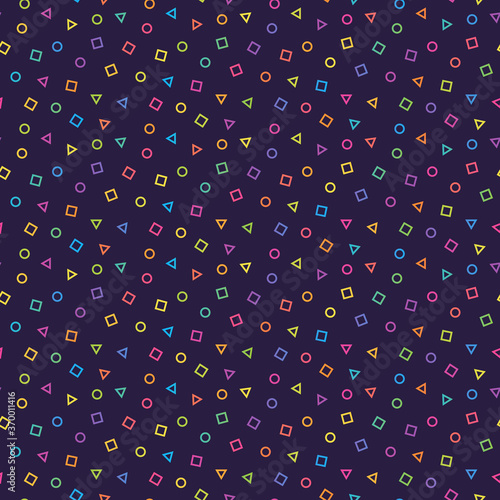 Bright Rainbow Retro Seamless Pattern - Colorful ombre gradient repeating pattern design on solid dark purple background