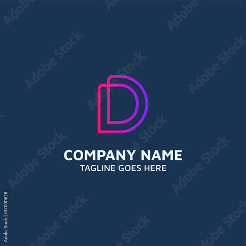 Double D logotype, letter D logo