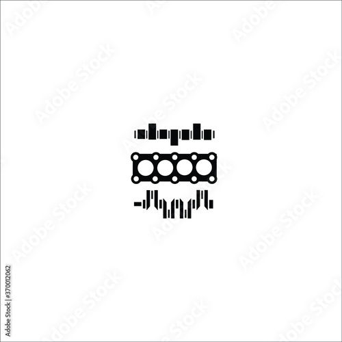 piston, crankshaft, Cylinder block, internal combustion engine, isolated icon on white background, auto service