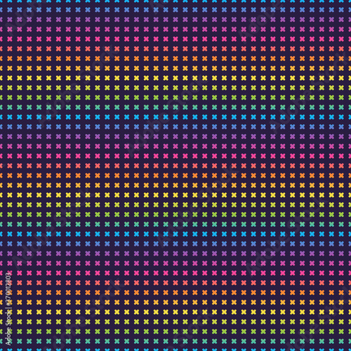 Bright Rainbow Retro Seamless Pattern - Colorful ombre gradient repeating pattern design on solid dark purple background