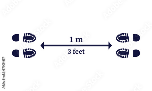 Keep distance sign. Coronovirus epidemic protective equipment. Preventive measures. Steps to protect yourself. Keep the 1 meter distance. Vector illustration еps 10