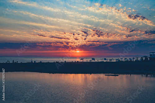 sunset over the river