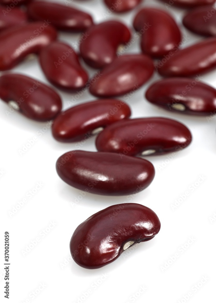 Red Beans, Dry Vegetable against White Background Red Beans, Dry Vegetable against White Background