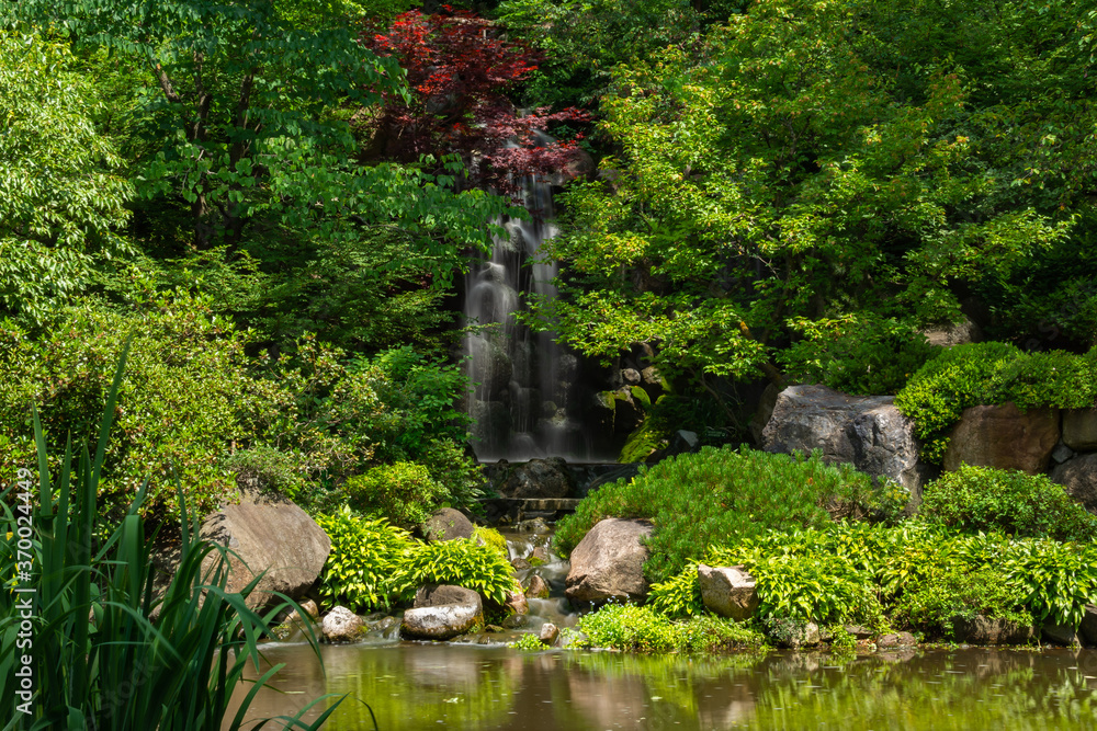 Waterfall in Japanese Garden