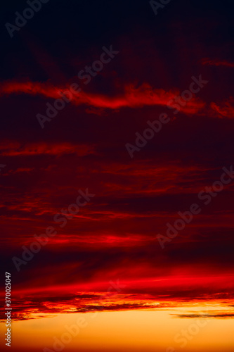 Red sunset sky