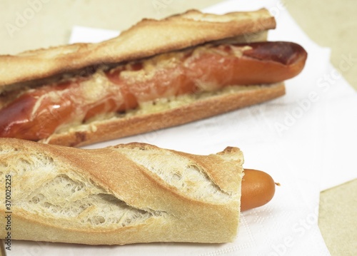Hot Dog, Sandwich on Paper Napkin