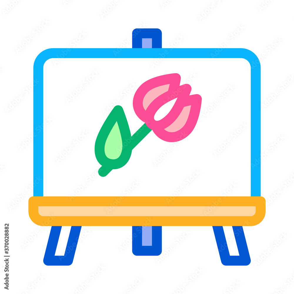 Fototapeta premium painted picture flower icon vector. painted picture flower sign. color symbol illustration
