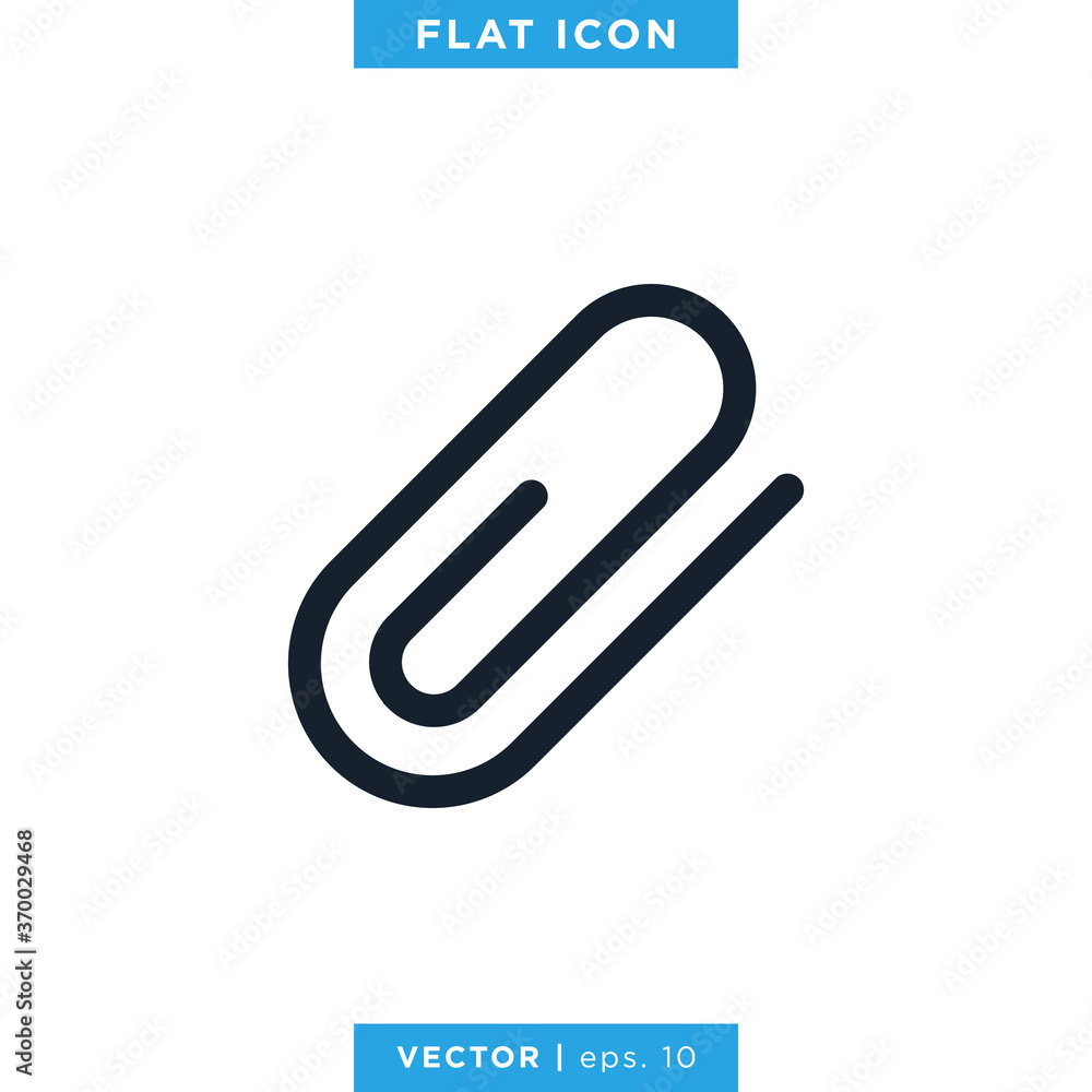 Paper clip icon vector design template. Editable stroke. Paper clip icon vector design template. Editable stroke.