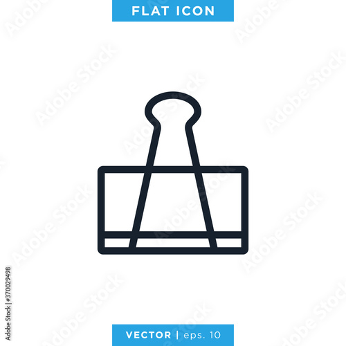 Binder, Paper clip icon vector design template. Editable stroke.