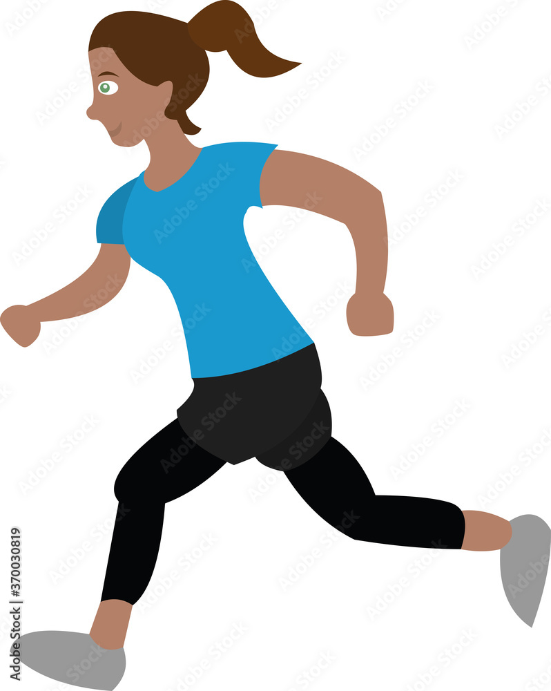 Vector illustration of a cartoon woman running Vector illustration of a cartoon woman running