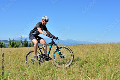 Mountain biker - Western Beskids - Poland.