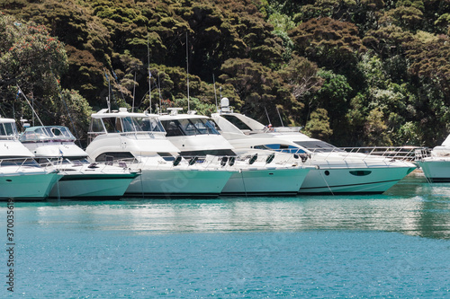 Motor yachts in Bay of Islands, New Zealand