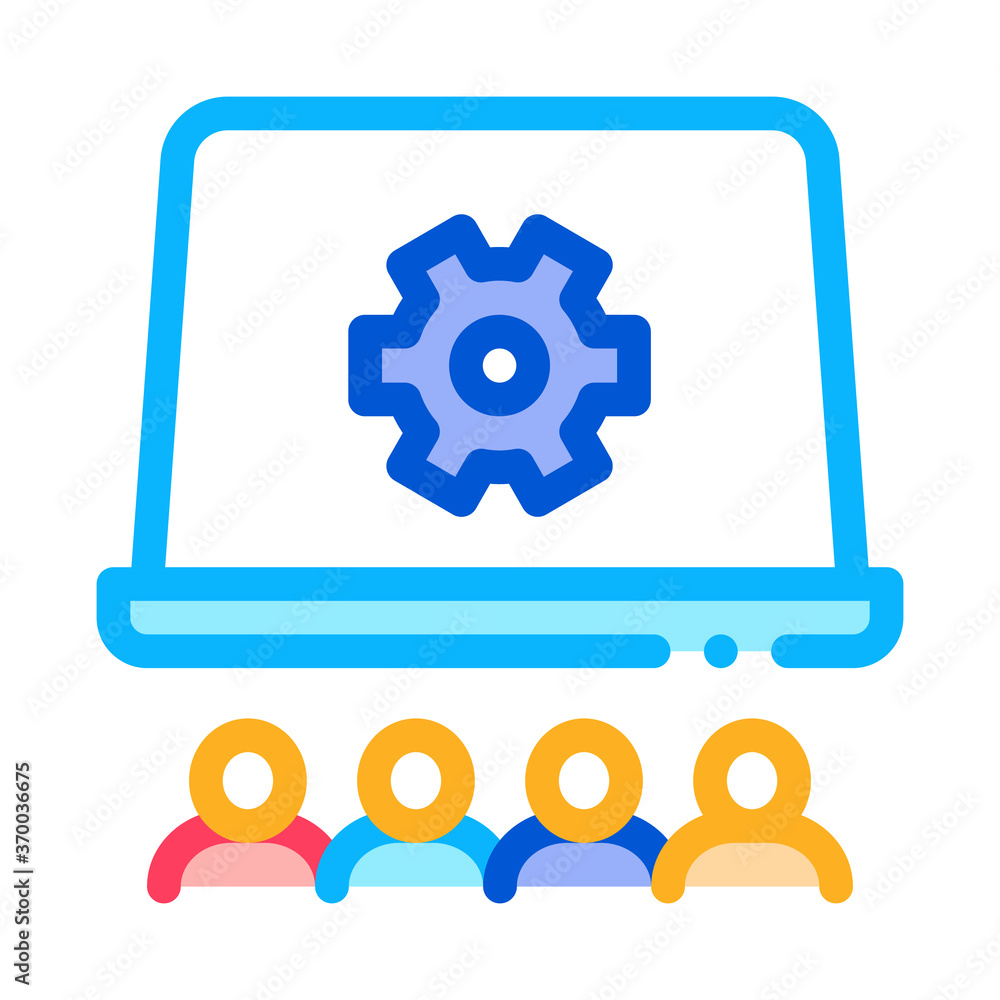 office working meeting icon vector. office working meeting sign. color symbol illustration