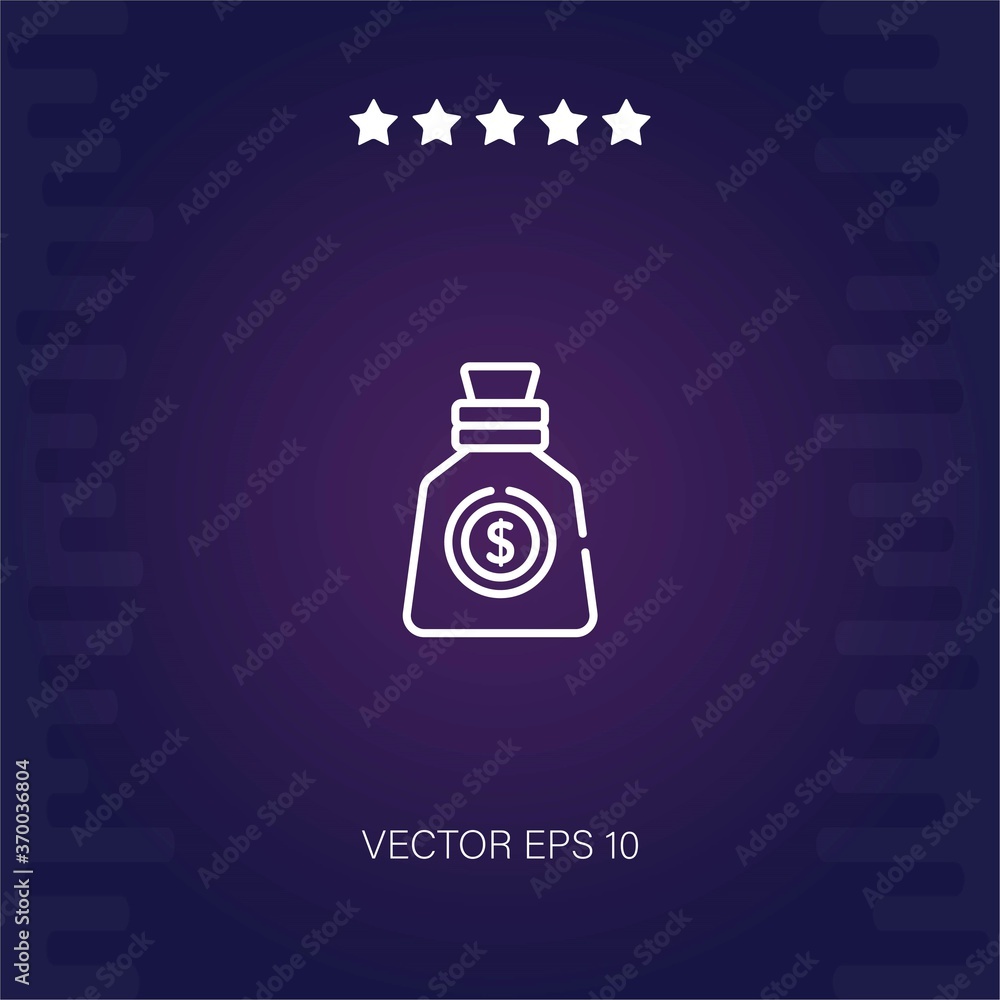 Naklejka premium money bag vector icon modern illustration