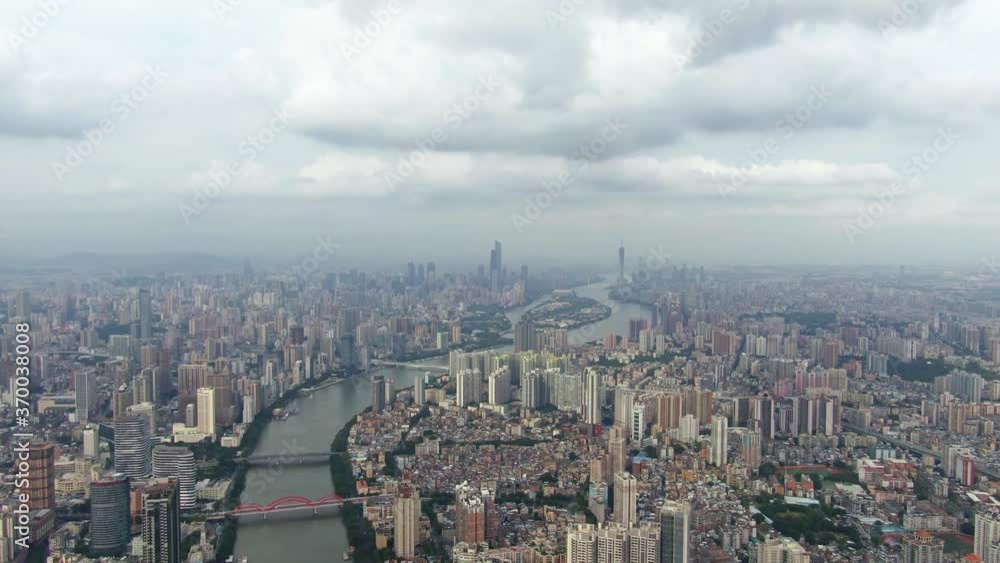 Aerial view of Guangzhou city in China. Drone shot footage 4k(UHD). Aerial view of Guangzhou city in China. Drone shot footage 4k(UHD).
