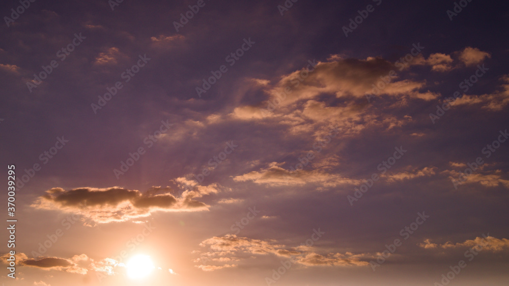 Landscape with sun and clouds. 2