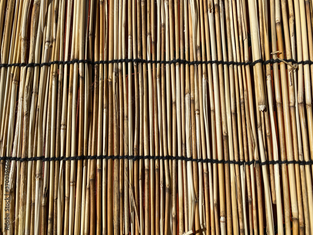 Close up of bamboo mat Close up of bamboo mat