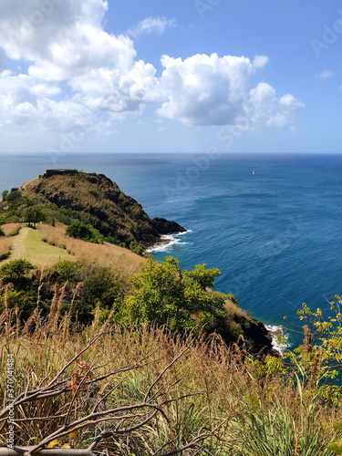 Beautiful view of Pigeon Island National Park, Saint Lucia