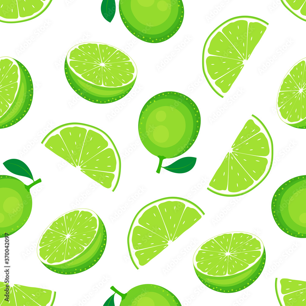 seamless lime pattern isolated on white background