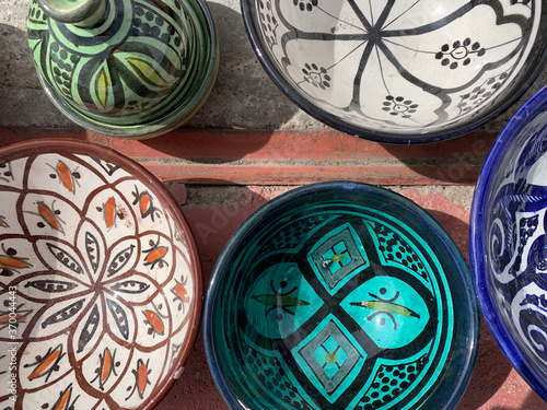 Colorful handmade ceramic plates
