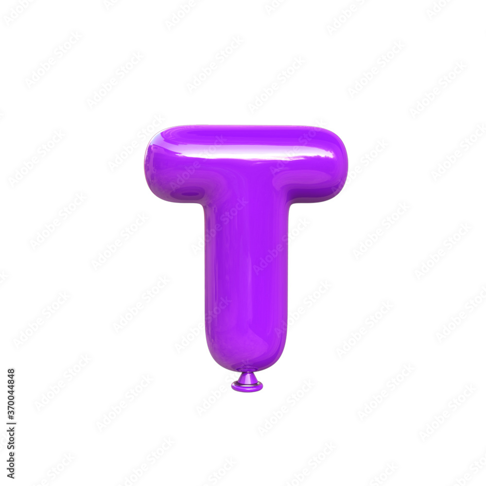 Balloon letter T 3d illustration. Balloon letter T 3d illustration.
