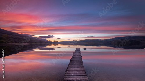 Purple Dawn of Loch Ard, Scotland photo