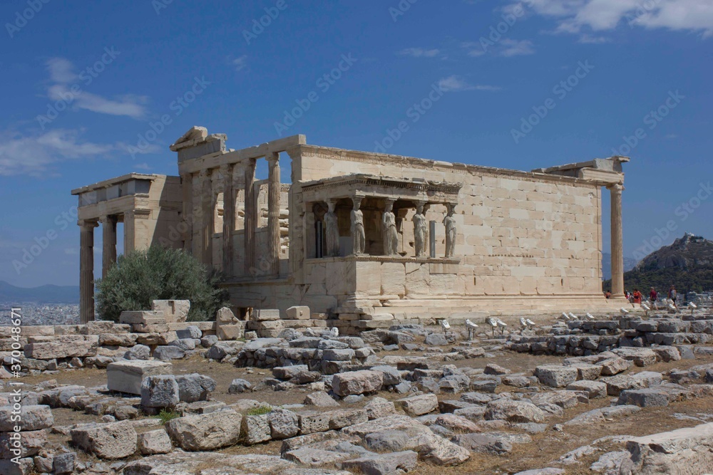 The famous caryatids of Athens Acropolis