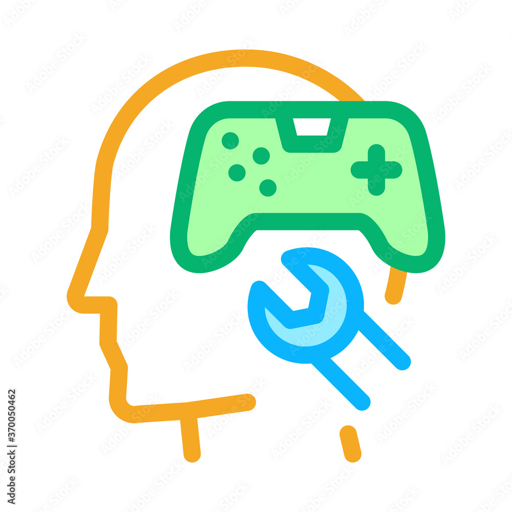 game joystick repair icon vector. game joystick repair sign. color symbol illustration game joystick repair icon vector. game joystick repair sign. color symbol illustration
