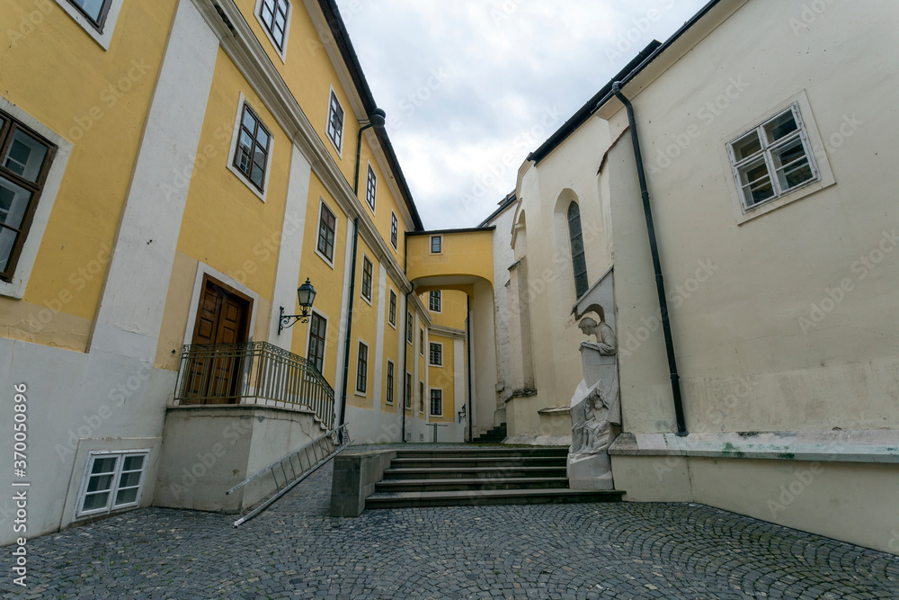 Obraz premium Pannonhalma Archabbey on a cloudy summer day in Pannonhalma