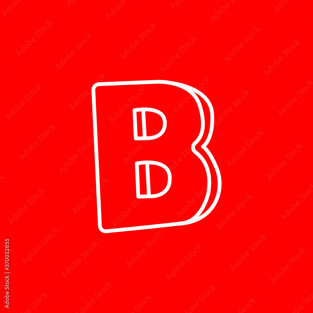 B logo vector illustration. Isolated on a red background B logo vector illustration. Isolated on a red background