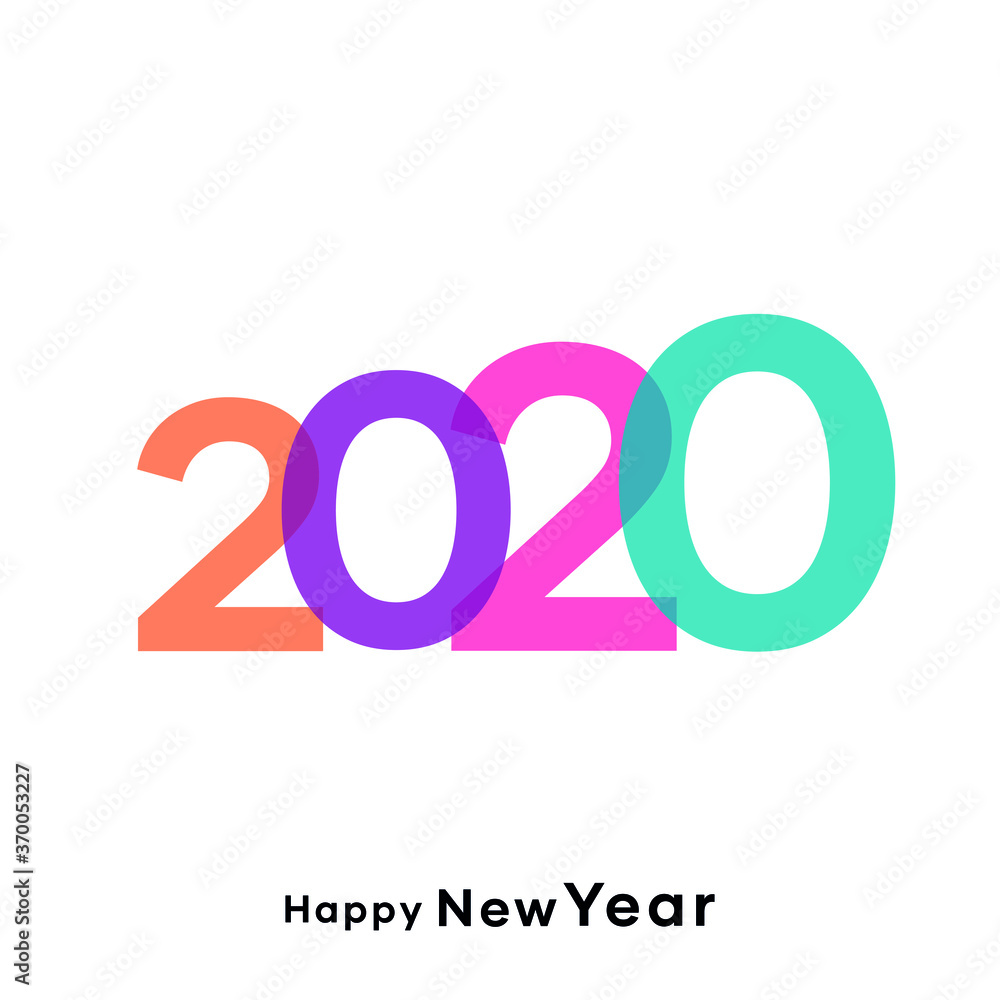 Happy New Year 2020 design concept isolated on a background. Logo design with text for card, brochure, template, banner, calendar, invitation. Vector illustration Happy New Year 2020 design concept isolated on a background. Logo design with text for card, brochure, template, banner, calendar, invitation. Vector illustration