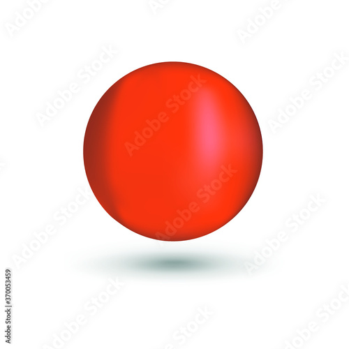 Blank of red round sphere or 3d ball. Vector. White background