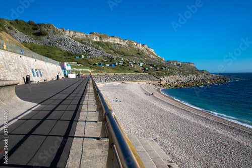 The end of Chesil Beach, Isle of Portland, Dorset, UK photo