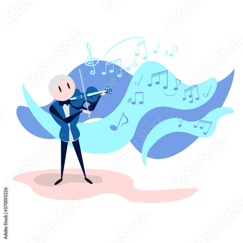 A man playing the violin