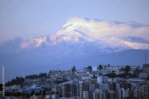 Sunset over Quito city
