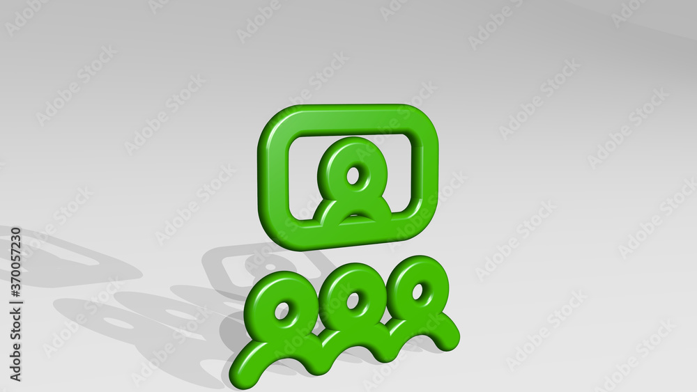 MEETING REMOTE made by 3D illustration of a shiny metallic sculpture with the shadow on light background. business and office MEETING REMOTE made by 3D illustration of a shiny metallic sculpture with the shadow on light background. business and office