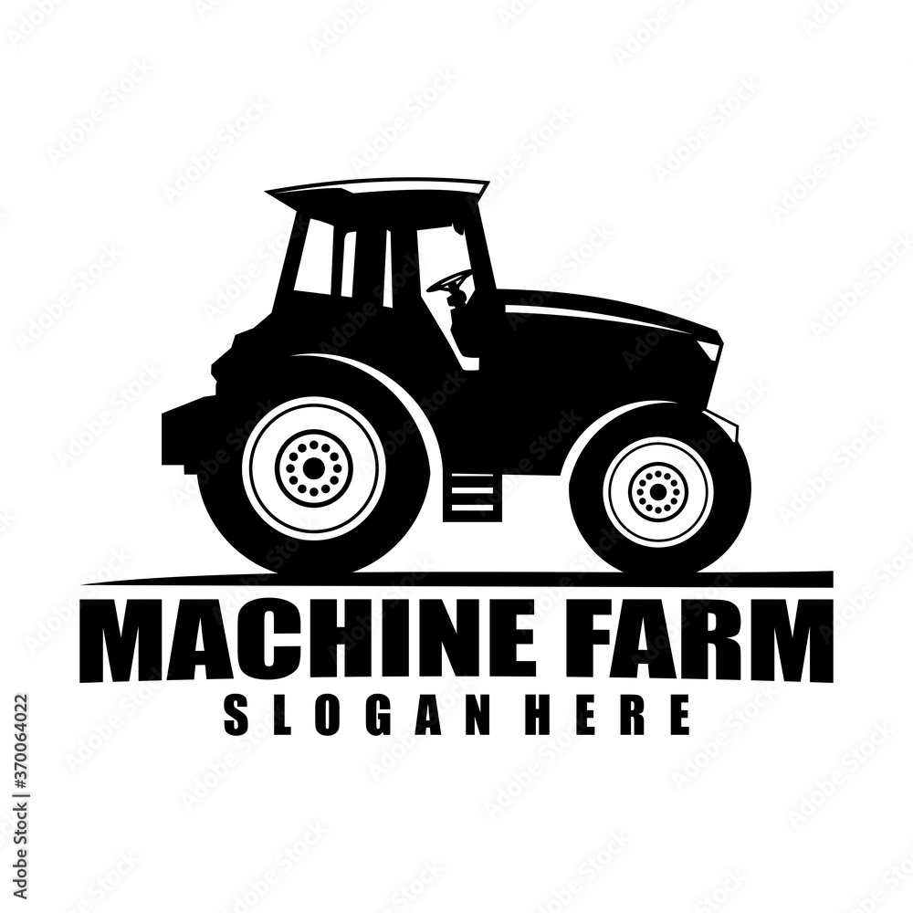 tractor farm logo icon design vector
