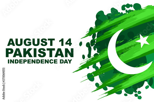 August 14, Happy Pakistan Independence Day vector illustration. Suitable for greeting card, poster and banner