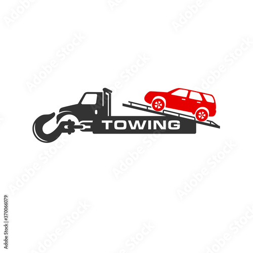 Car Transport Crane Service Logo