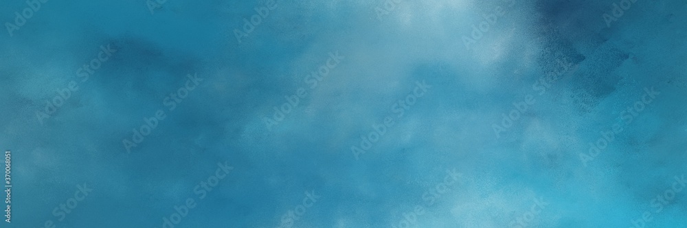 stunning abstract painting background graphic with steel blue and sky blue colors and space for text or image. can be used as horizontal header or banner orientation